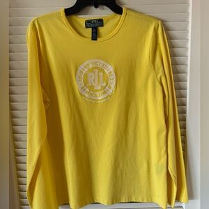Women’s LaureRalph Lauren Yellow Long Sleeve T Shirts Size XL